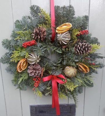 Christmas Harvest Door Wreath